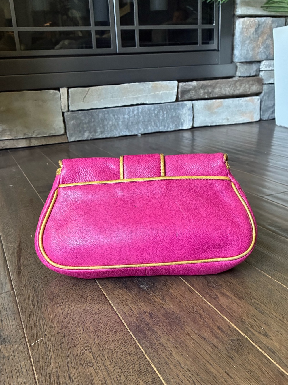 Dooney & Bourke x Hayden Panettiere Gold Plated Leather Clutch, Lim Ed Y2K, Rare - Picture 5 of 15